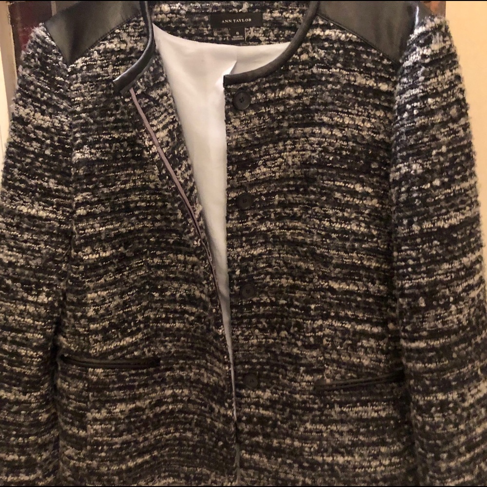 Ann Taylor Leather & Wool Blazer